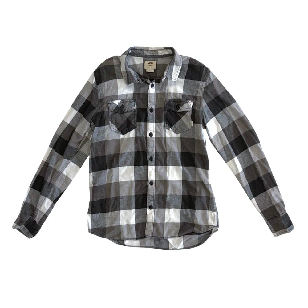 Van's Gray and White Plaid Flannel Men's Size S